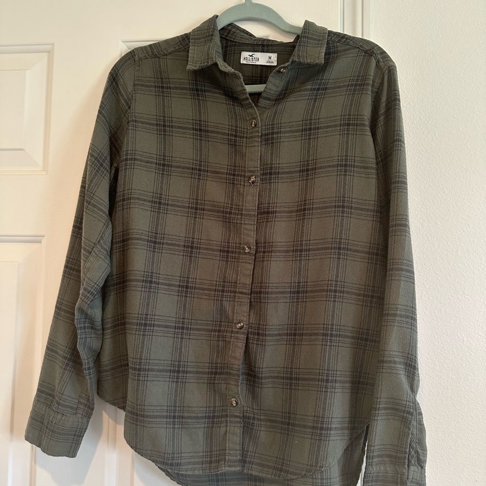Hollister military green Casual Button Down Shirt